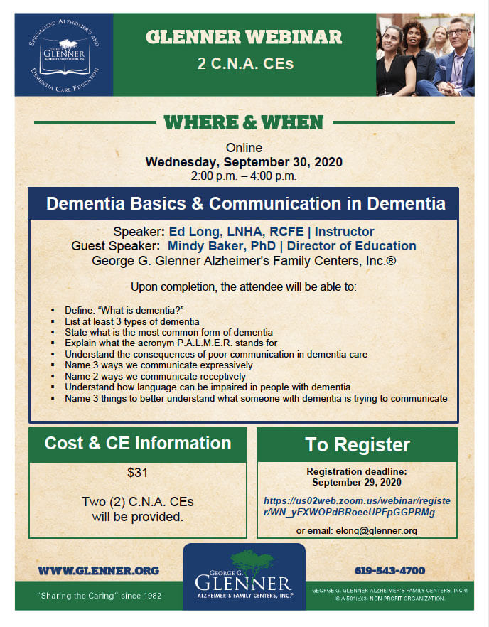Webinar-Dementia Care Training for CNAs