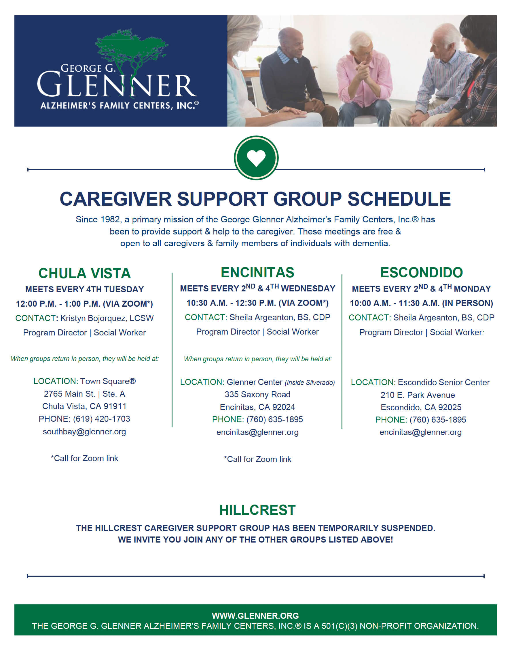 Glenner Support Group Flyer