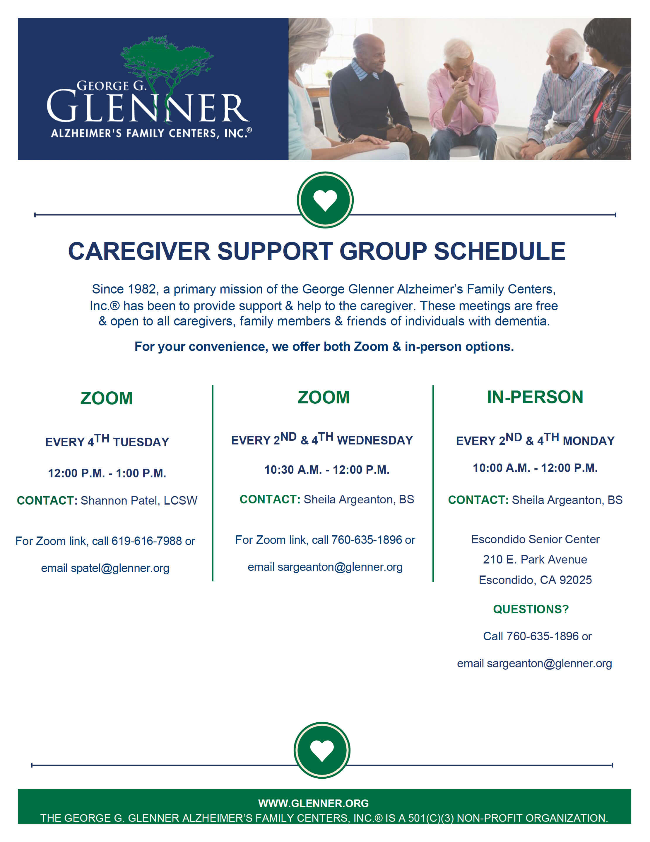 Glenner Support Group Flyer